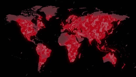 Animación-Del-Texto-Covid-Sobre-El-Mundo-Ma-Sobre-Fondo-Oscuro