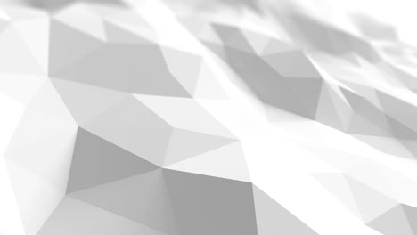 baja superficie de poli blanca ondulando en animación 3d abstracta. fondo sin costuras en 4k, ultra hd.