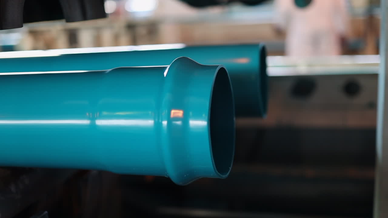 Pakningsforseglet skjøteende av tungt blått PVC-vannrør produsert på fabrikk