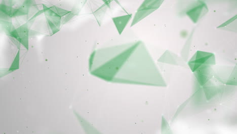 abstract plexus background with network polygons. green digital science wallpaper. network connection geometric triangle elements. loop.