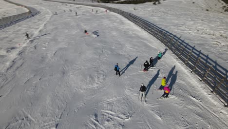 Aerial-view-with-the-camera-following-a-person