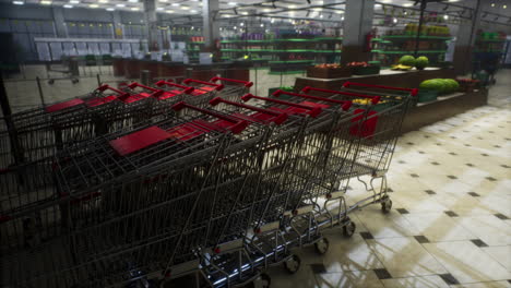 empty closed supermarket due covid-19 coronavirus epidemic