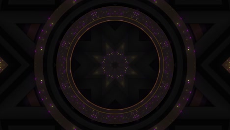 abstract geometric dark pattern with gold and purple sparkle