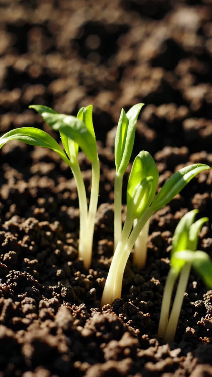 Close-up of seedlings growing in soil