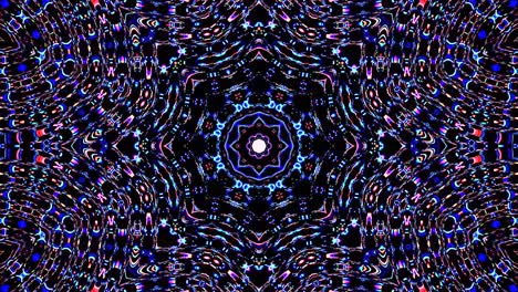 abstract kaleidoscope shining beautiful red blue line smooth motion with shining light motion