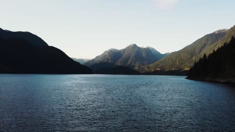 aerial view of indian arm in deep cove in vancouver, canada