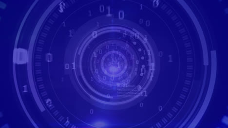 animación del cerebro con textos sobre el ojo con escaneo de alcance y procesamiento de datos
