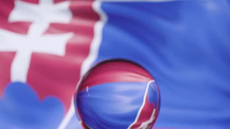 slovakian flag is waving against blue sky in 4k