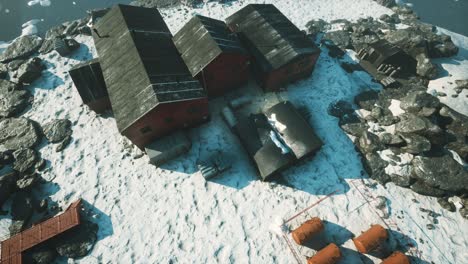 vista aérea de la base antártica y la estación de investigación científica