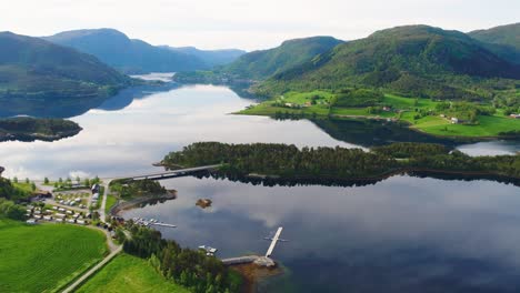 aerial footage beautiful nature norway.