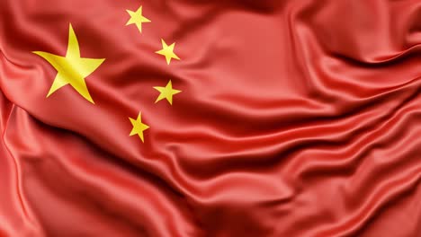 a high-quality footage of 3d china flag fabric surface background animation