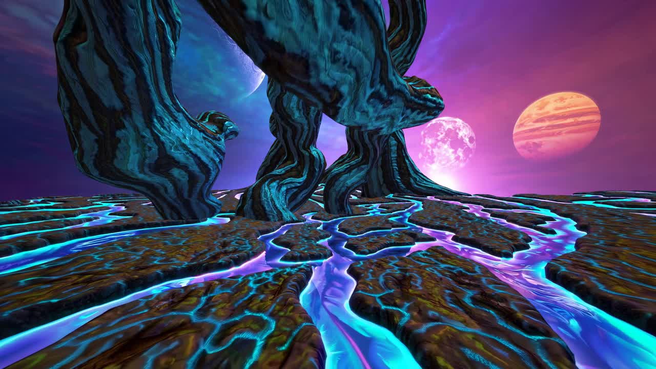 paisaje alienígena en un planeta cósmico