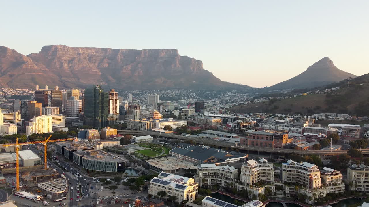Table Mountain over Cape Town City in South Africa