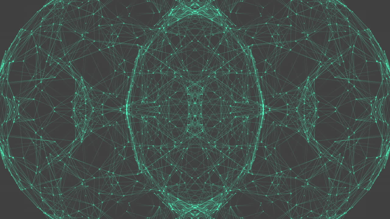 鏡像のパターンが球体の中を動いている