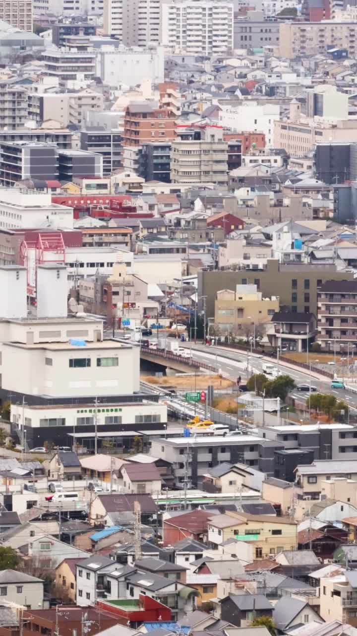 위에서 볼 수 있는 밀집된 도시 풍경의 타임스