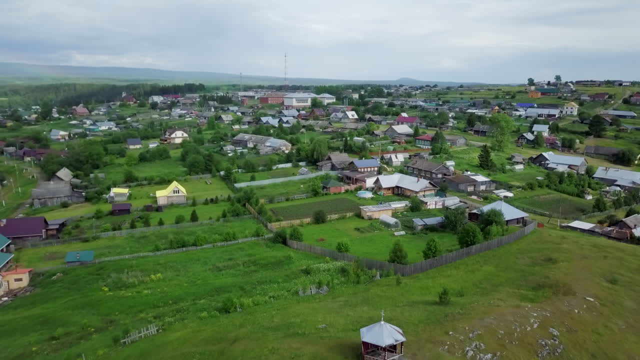 воздушный вид русской деревни