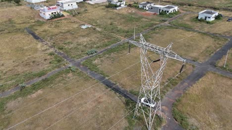 top view of car passing through empty fields in coimbatore