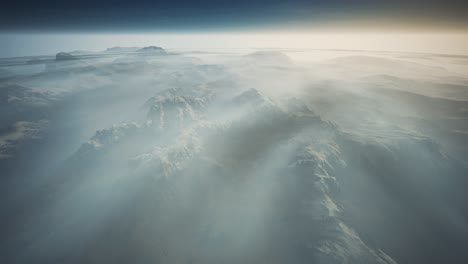 alps mountain range aerial shot flying