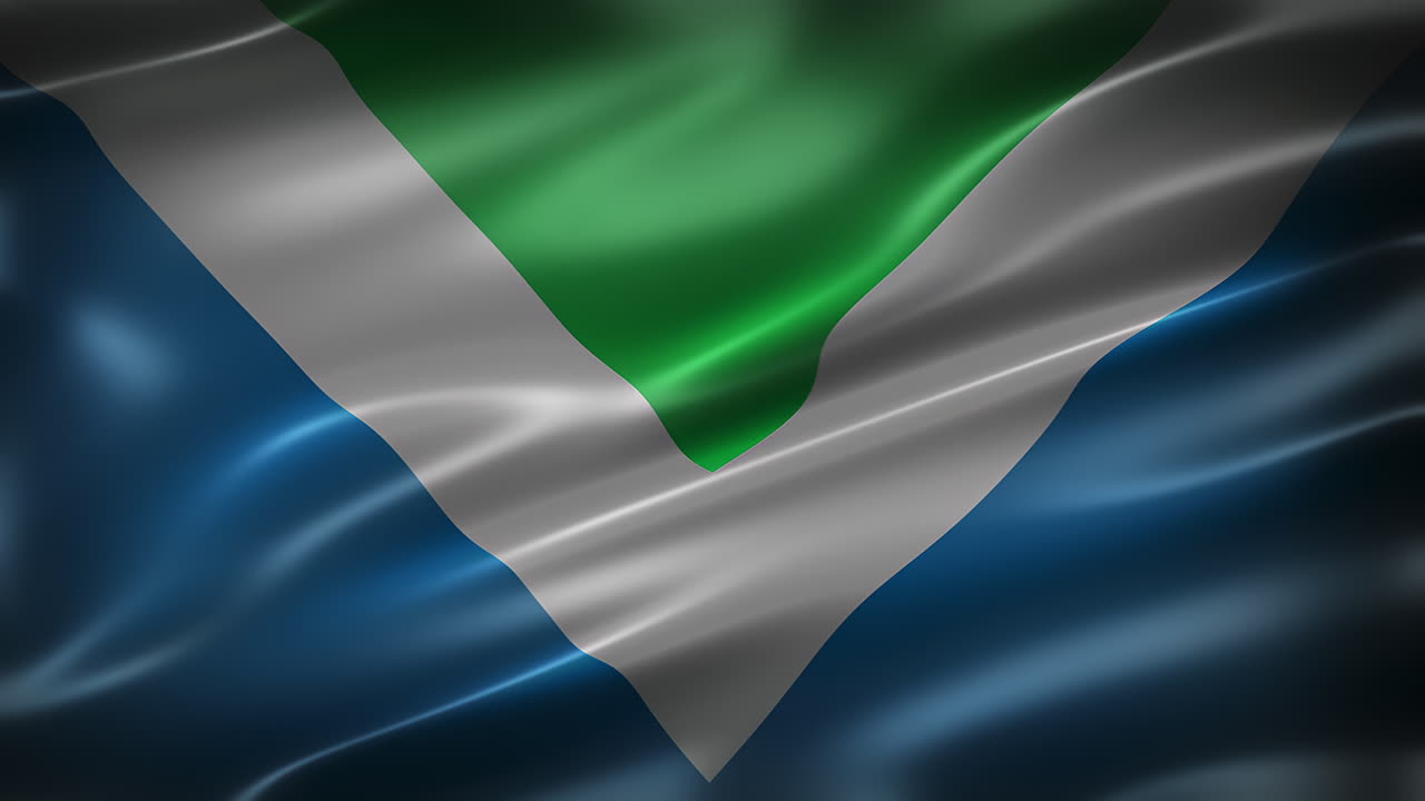 Vegan Flag, front view, full frame, glossy, elegant silky texture, waving in the wind, movie-like look, realistic 4K CG animation, slow-motion fluttering, seamless loop-able