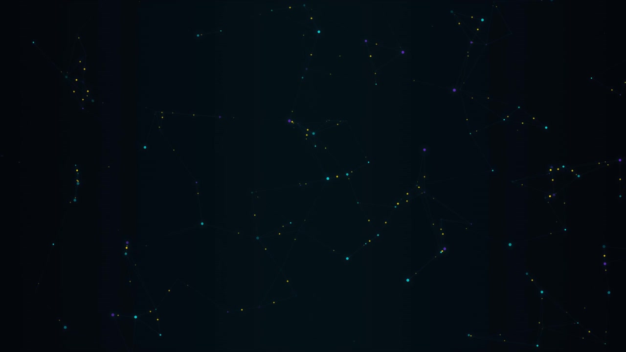 Abstract Digital Network Connection with Floating Particles