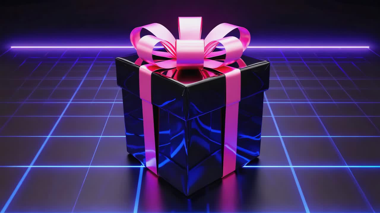 A present with a pink bow