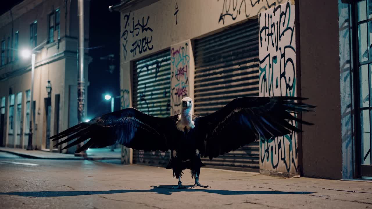 Avvoltoio in città di notte