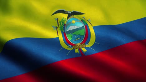 ecuador flag waving in the wind. national flag of ecuador. sign of ecuador seamless loop animation. 4k