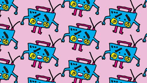 kids drawing pop art seamless background with theme of radio