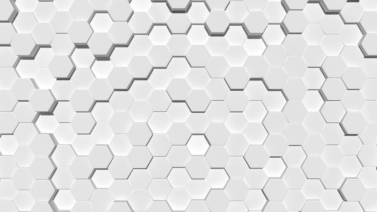 abstracto hexágono superficie geométrica. luz brillante blanco limpio gris patrón de cuadrícula hexagonal, movimiento ondulado al azar lienzo de fondo en pared pura blanco arquitectónico
