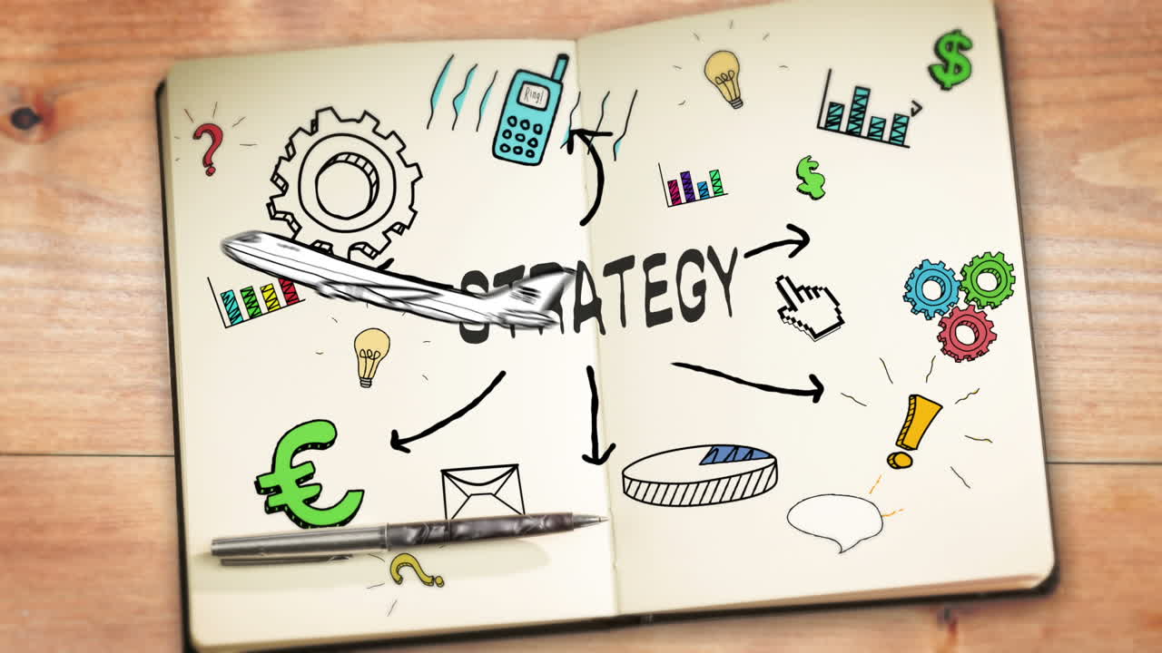 Digital animation of strategy concept