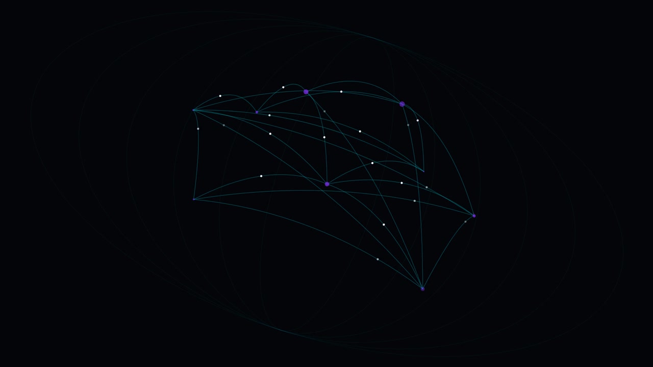 Abstract Network Connection Animation with Glowing Nodes and Lines