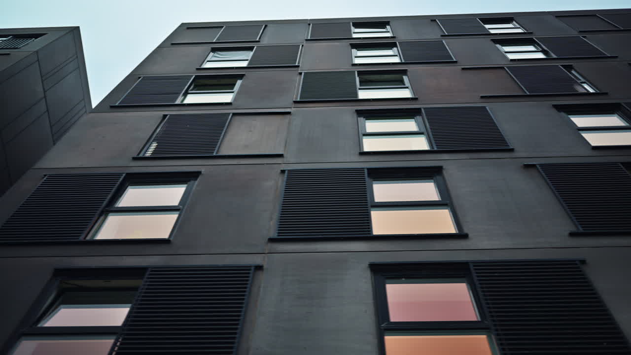 Low angle view of the Robert Jacobsen Kollegiet student dormitory in Copenhagen, Denmark