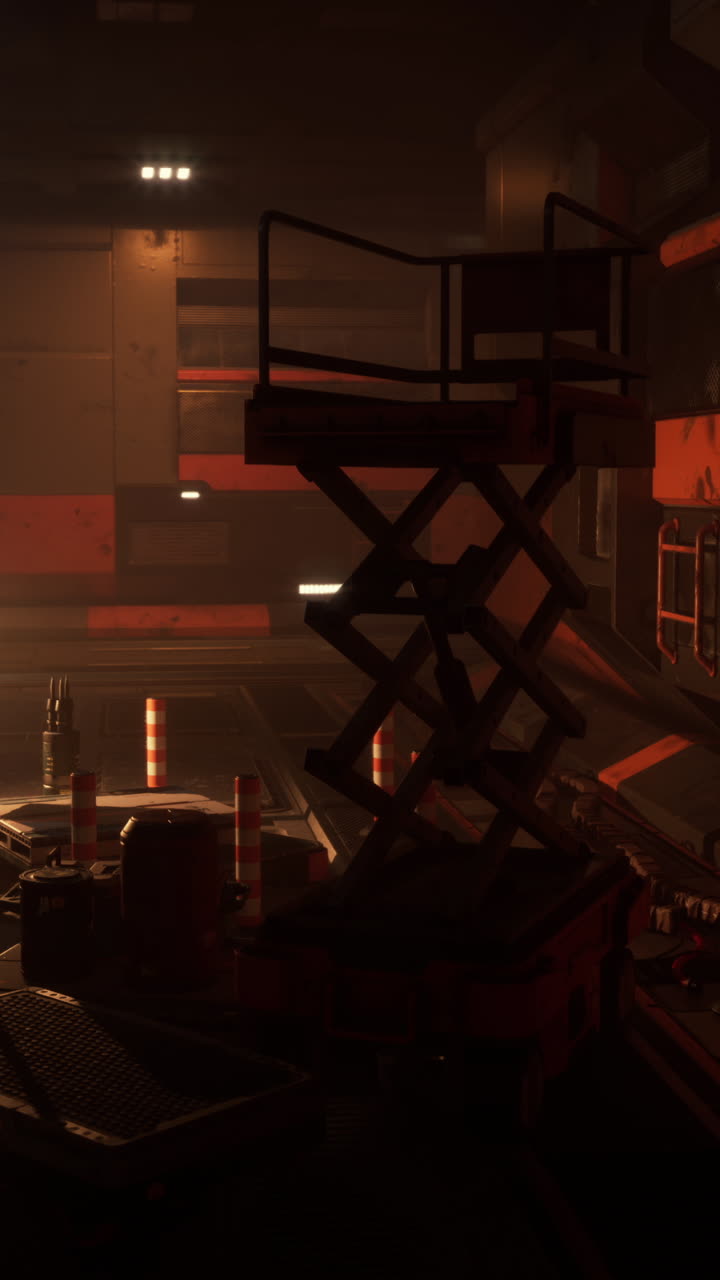 interiores industriales de ciencia ficción