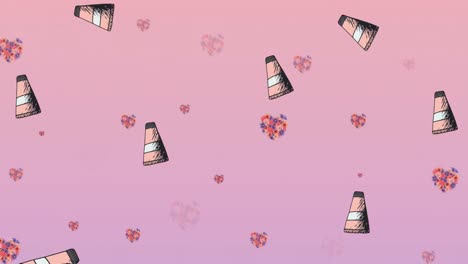animation of fashion items on pink background