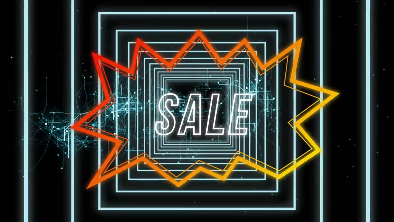 레트로 스피치 버블에서 판매 텍스트의 애니메이션