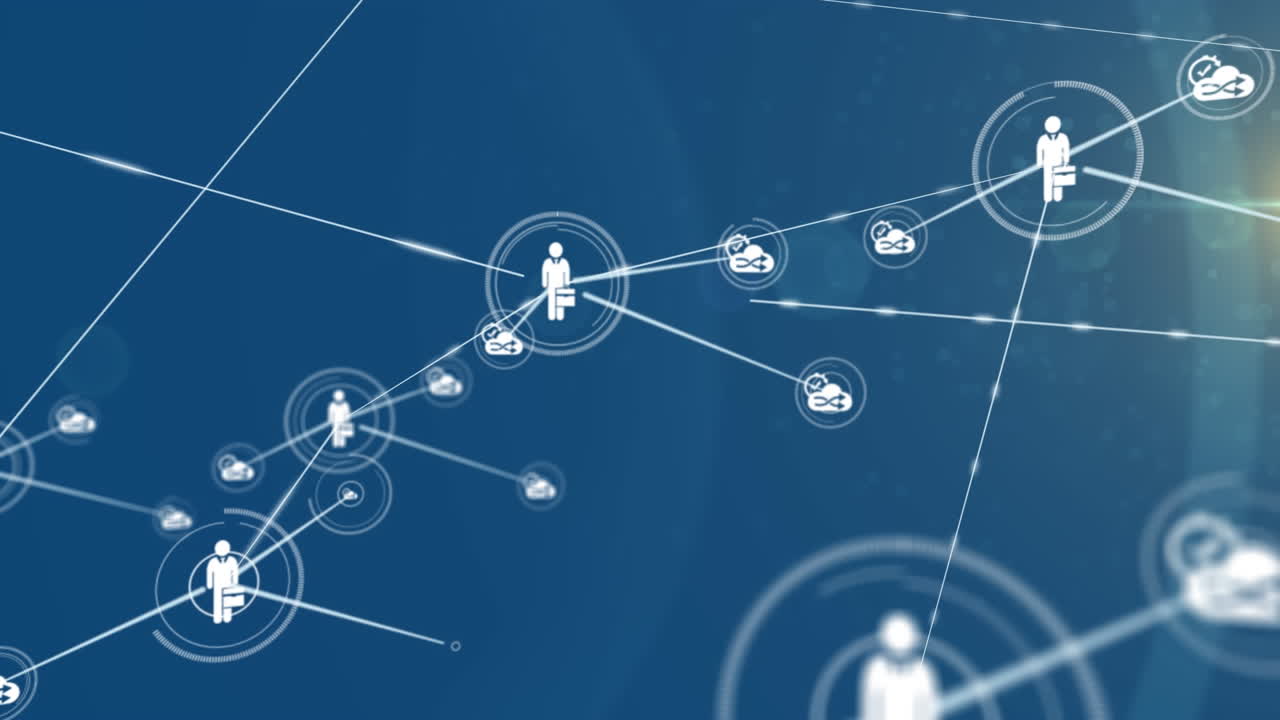 해군 배경에 대한 연결 네트워크의 애니메이션