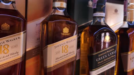 various johnnie walker scotch whisky bottles