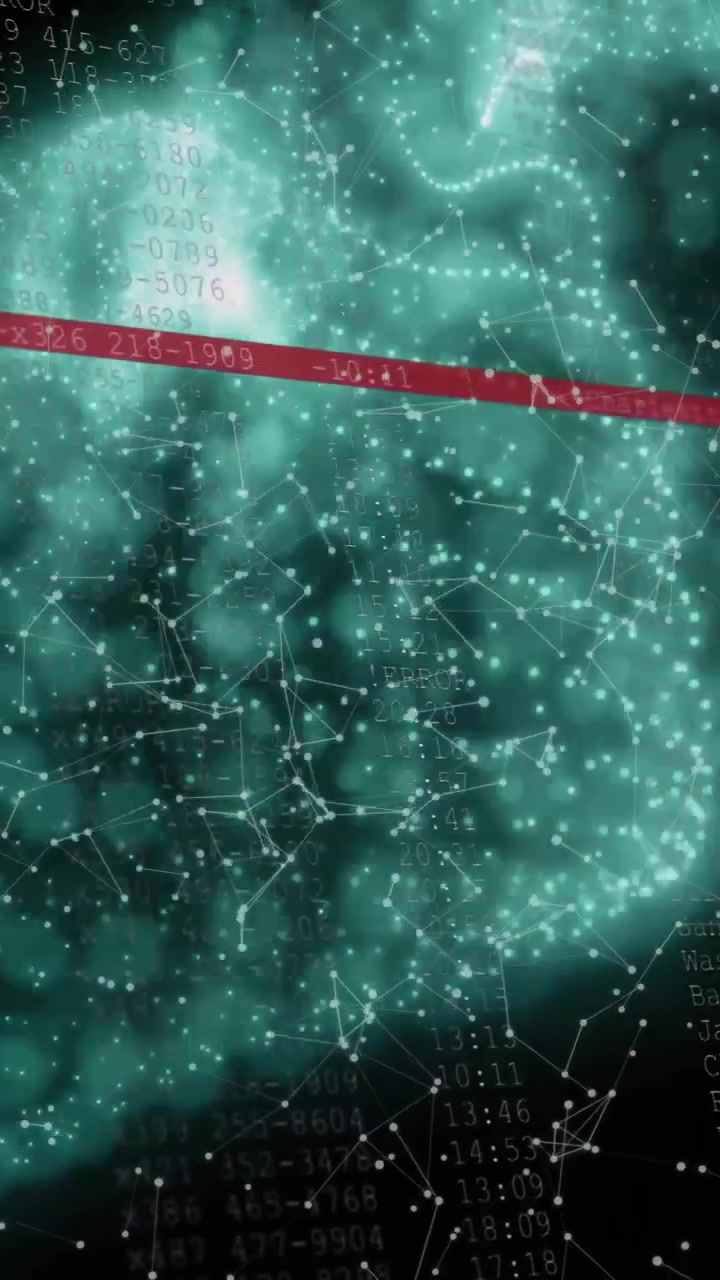 Animazione di punti bianchi sull'elaborazione dati