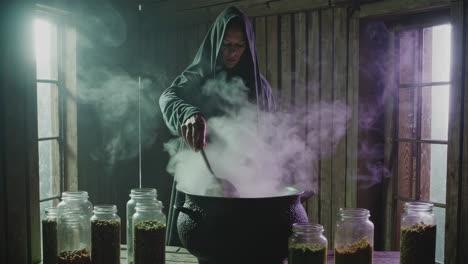 witch brewing a potion