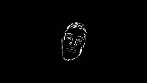 strange modern 16 fps face portrait animation in comic doodle style