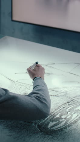 artist sketching a car design