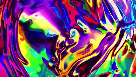colorful vibrant abstract refeacting paint texture loop