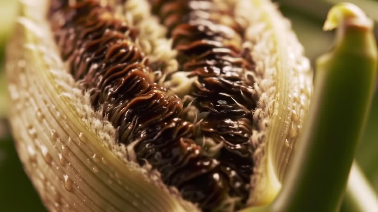 Detailed Close-up of a Unique Plant Structure Highlighting Intricate Textures, Colors, and Patterns That Reflect Nature's Complexity and Beauty in Botanical Phenomena