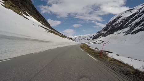 driving a car on a road in norway