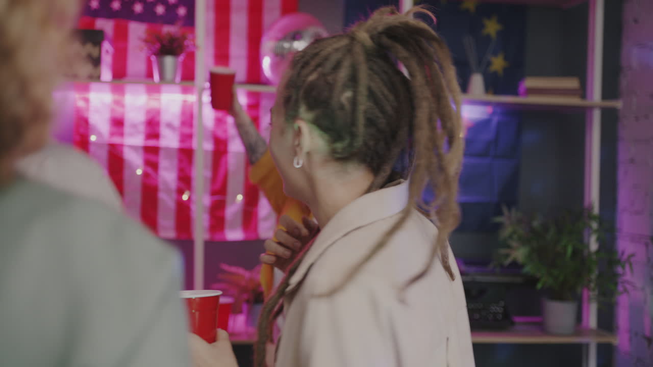 Friends Celebrating at Home Party