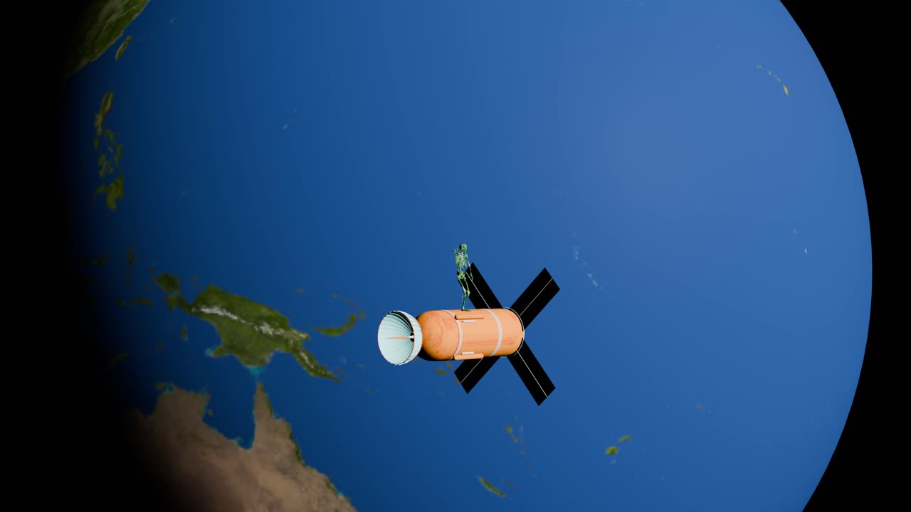 danza dello scheletro sul satellite