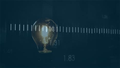 Animation-of-financial-data-processing-over-light-bulb