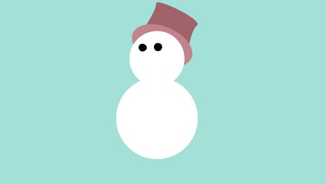 festive christmas snowman appearing on off animation loop