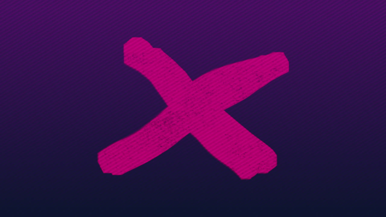 Animation abstract neon purple cross