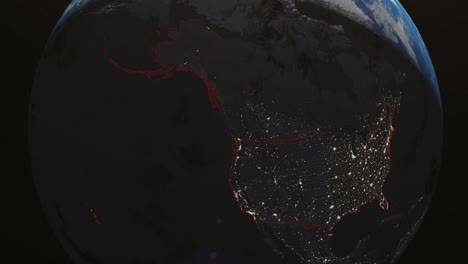 la tierra de los estados unidos hawaiana noche